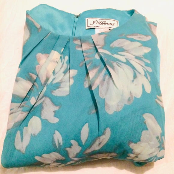 J Howard Dress Size 12 Long Mint Floral - Picture 1 of 13